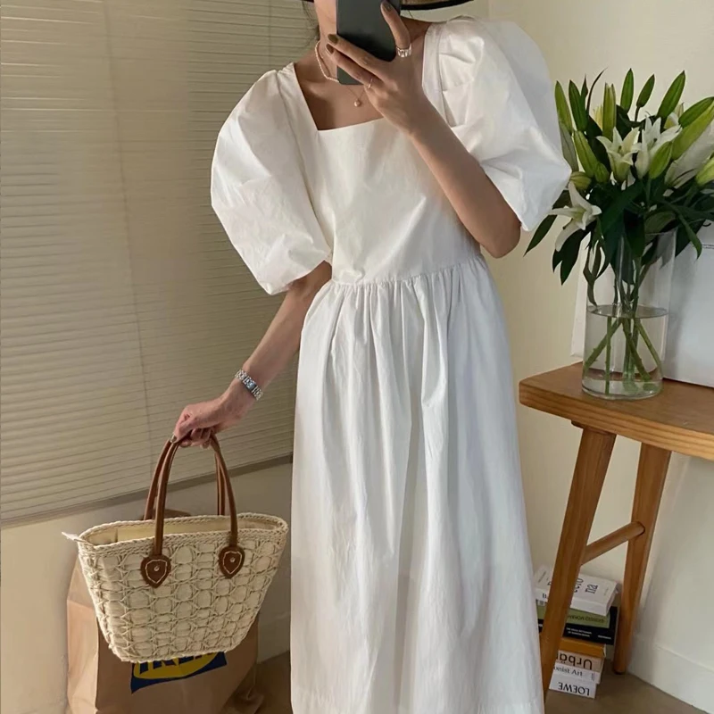 

High quality Korean Style Women Short Sleeve summer cotton Dress Wholesale