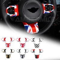 ambermile 3pcs abs new for mini cooper f55 f54 clubman f56 jcw f57 f60 countryman 2022 2023 accessories steering wheel sticker