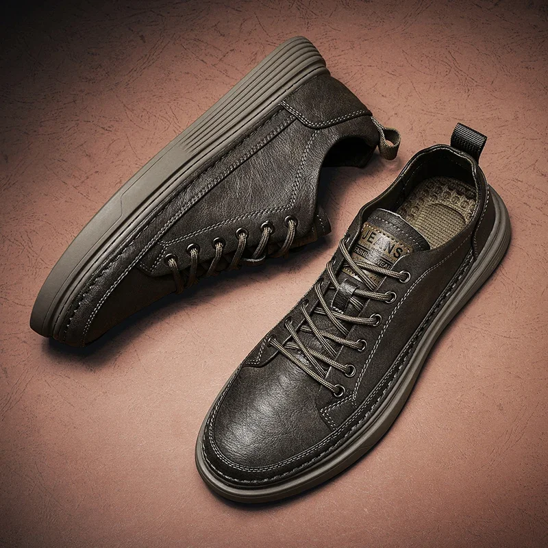 Black Labor Protection Men's Shoes Summer Kitchen Wear Resistant Breathable Work Casual Leather EVA Sole Rubber Surface |