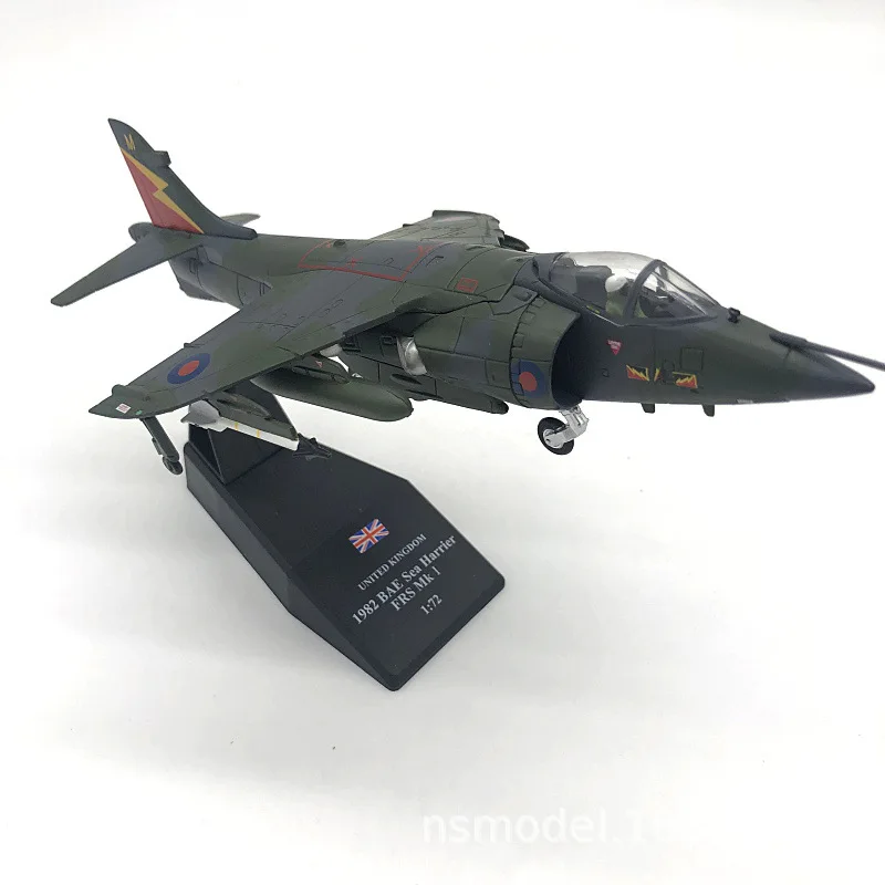 

6pcs/lot Wholesale 1/72 Scale Diecast Plane Toys Sea Harrier Jump Jet V/STOL Strike Aircraft Fighter Die-Cast Metal Model Toy