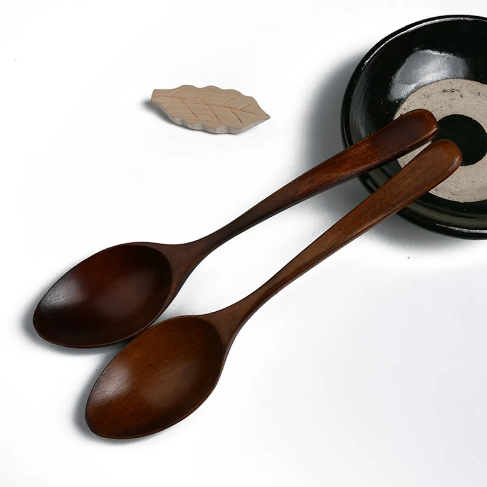 

Деревянная ложка, Бамбуковая кухонная утварь для приготовления пищи, инструмент для супа, чайная ложка для кейтеринга, деревянная ложка