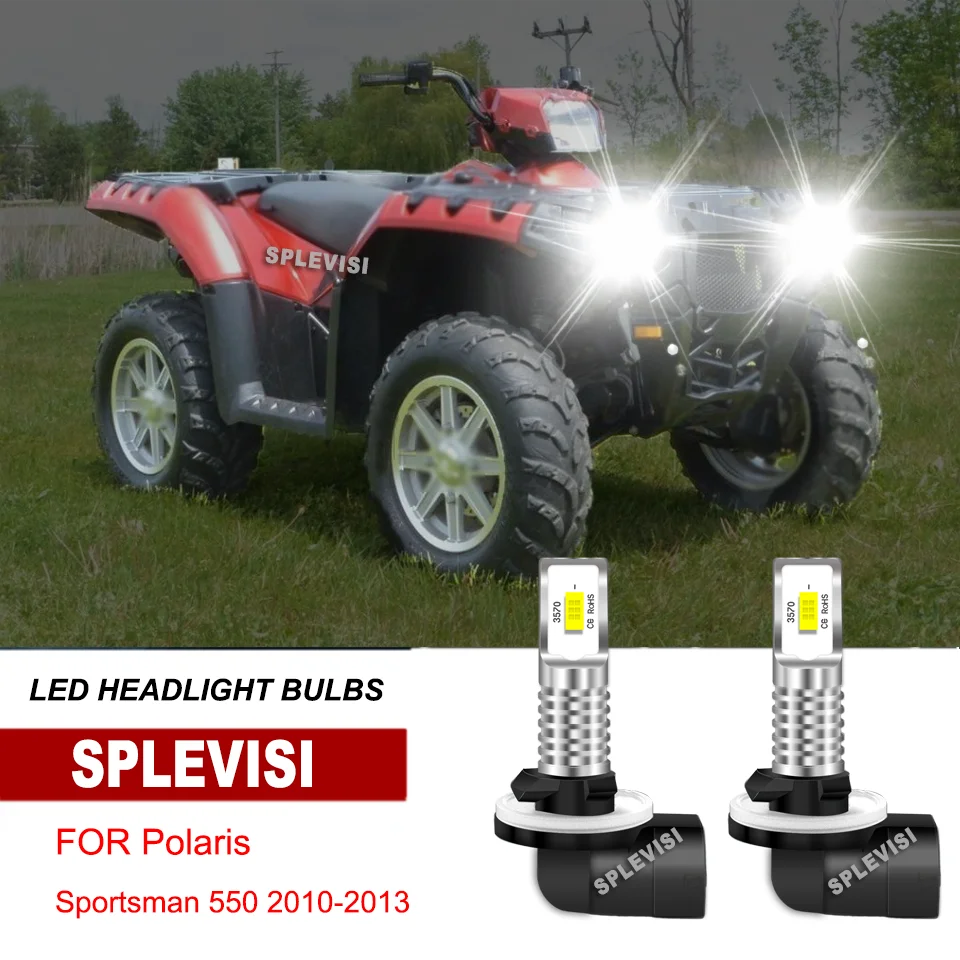 

Комплект из 2 светодиодных ламп для фар 6000K для Polaris Sportsman 550 2010-2013 570 2014-2021 850 2010-2017 XP 1000 2015-2017