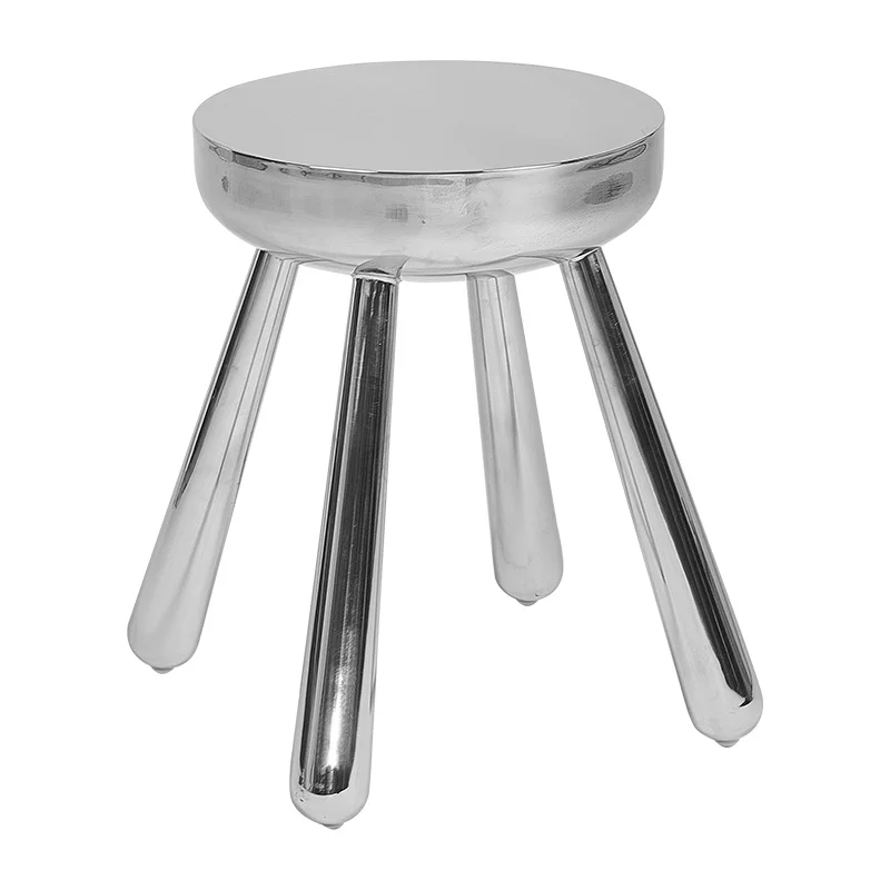

Nordic Furniture Stainless Steel Stool Creative Dining Stool Bar Stools Leisure Sofa Chair Porch Shoe Changing Stool Mobile Seat