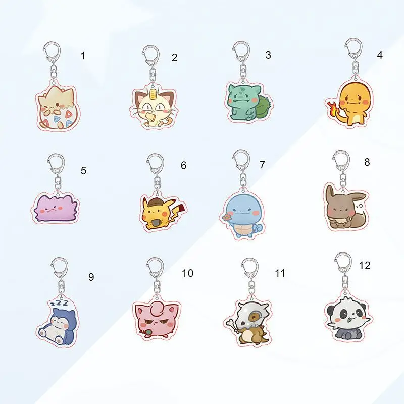 

Anime Pokemon Peripheral Creative Personality Cute Exquisite High Transparent Acrylic Backpack Pendant Car Key Chain Accessories