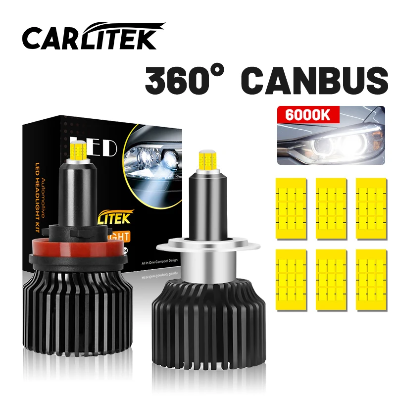 

H7 LED Headlight 20000LM 6000K 360 Degree CSP Chip LED 9012 HIR2 H1 H11 H8 H9 9005 9006 HB3 HB4 Low Beam For Lens Car Fog Lights