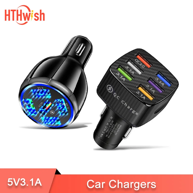 

Car Charger, USB Charging Fast Mini LED Car Cigarette Lighter for Huawei Xiaomi Iphone11 12 Samsung S21/S20 Car Charger QC 3.0