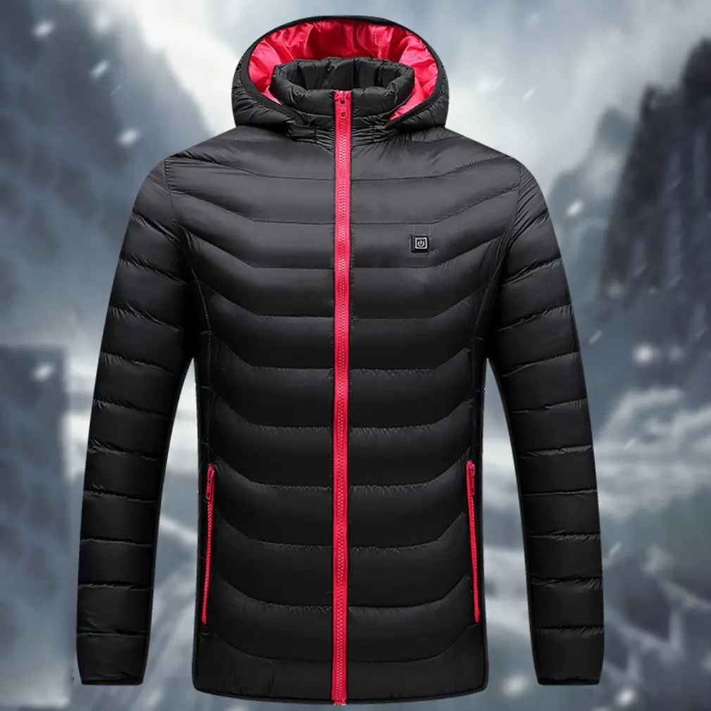 

9 Area Heated Jackets Vest Down Cotton Mens Women Outdoor Coat USB Electric Heating Hooded Jackets Warm Winter Thermal Coat New