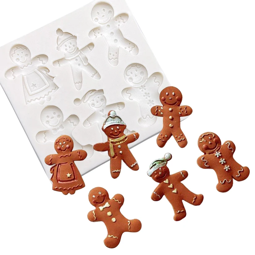 

Gingerbread Man Christmas Silicone Cake Baking Mold Sugarcraft Chocolate Cupcake Baking Mould Fondant Cake Decorating Tools