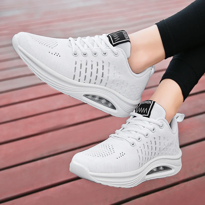 Women Running Shoes Air Cushion Lightweight Tennis Sneakers Increasing Height Casual Walking Shoes Zapatos De Tenis