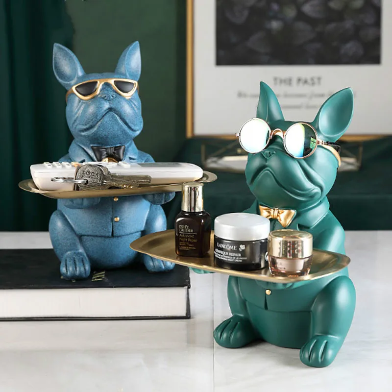 

Bulldog francese nordico scultura cane figurina statua chiave gioielli conservazione tavolo decorazione regalo bicchieri piatti