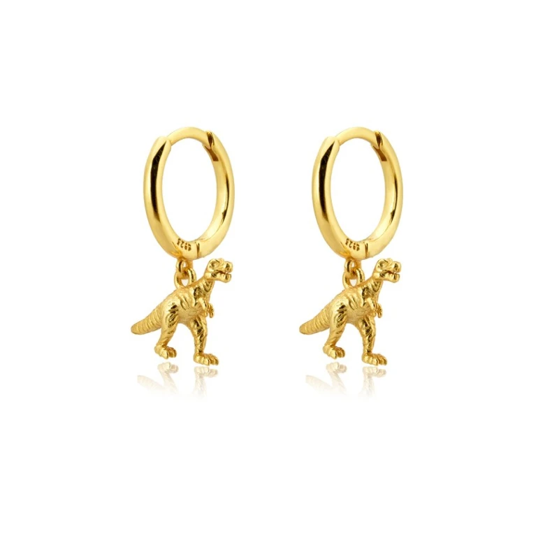 

Dinosaur Pendant Pendiente Drop Earring Animal Piercing Ohrringe Jewelry 2023 Rock Punk Chic Jewels