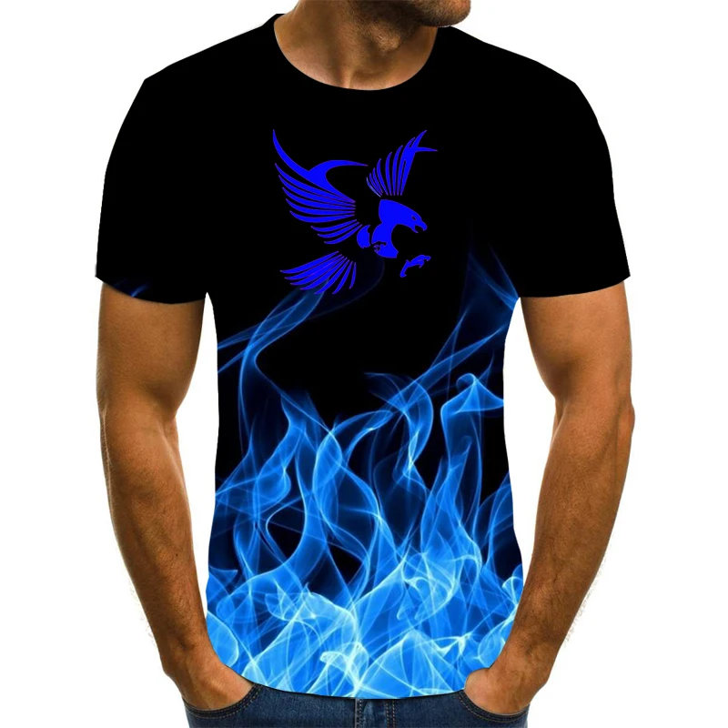 

Summer Men's Eagle Print 3D Print T-Shirt Street Style T-Shirt Punk Rock Gothic T-Shirt Harajuku Fashion Casual Short Sleeve 6XL