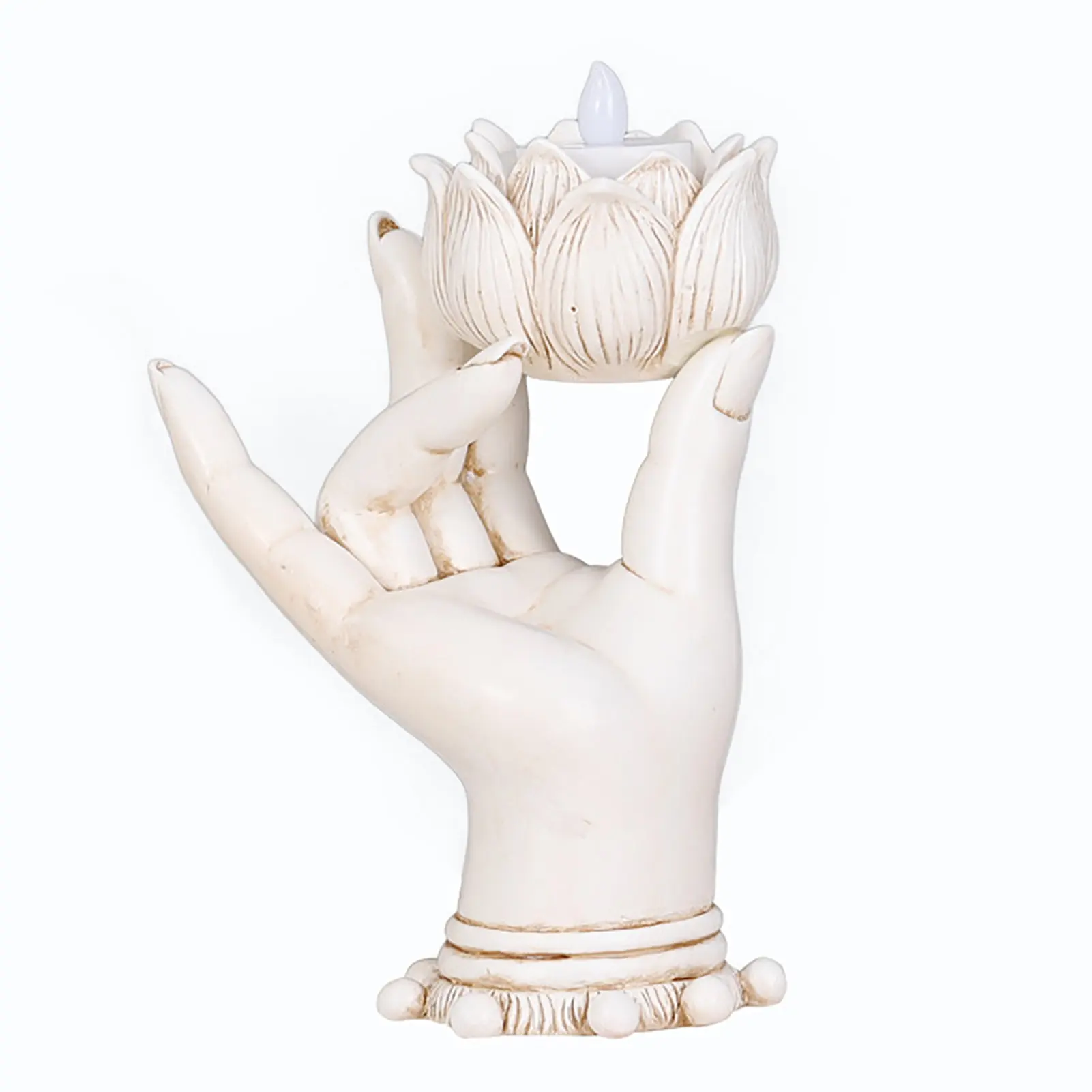 

Zen Hand Candle Holder Lotus Flower Candle Holder Zen Buddha Hand Candle Holder For Home Table Office Living Room Bedroom