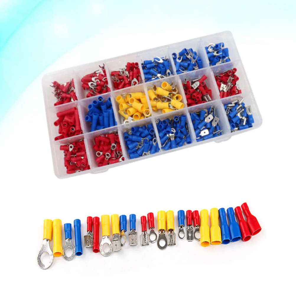 

520PCS Insulated Spade Ring Wire Terminal Wire Terminals Crimp Connector for Daily Use
