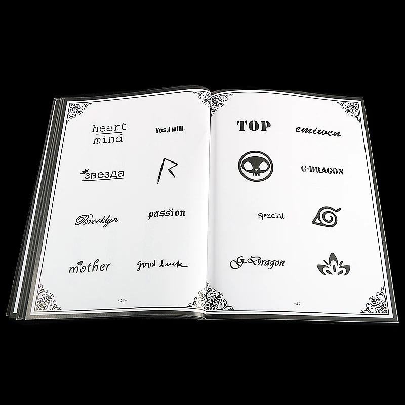 Книга для перманентного дизайна татуировок творческого искусства с