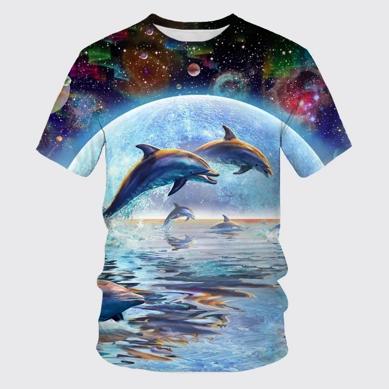 

Unsiex Cute Animal Style Tshirts Men Women Dolphin Funny 3d Print Fashion Ho T Shirts for Mans Hip Hop Streetwear Mens Clothes