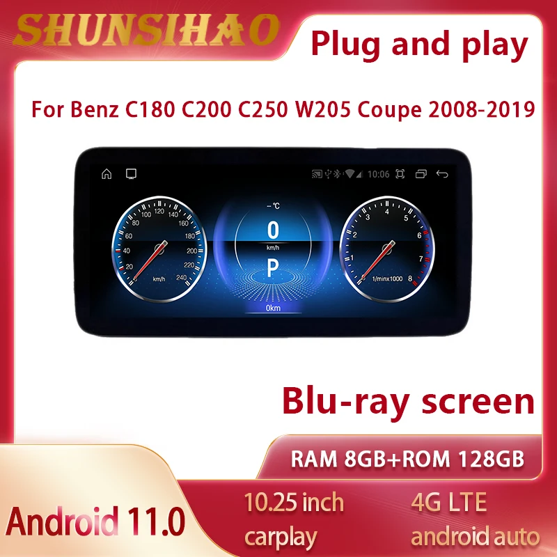 

Мультимедийная магнитола для Benz C W205 W204 C180 C200 C250 10,25-2008