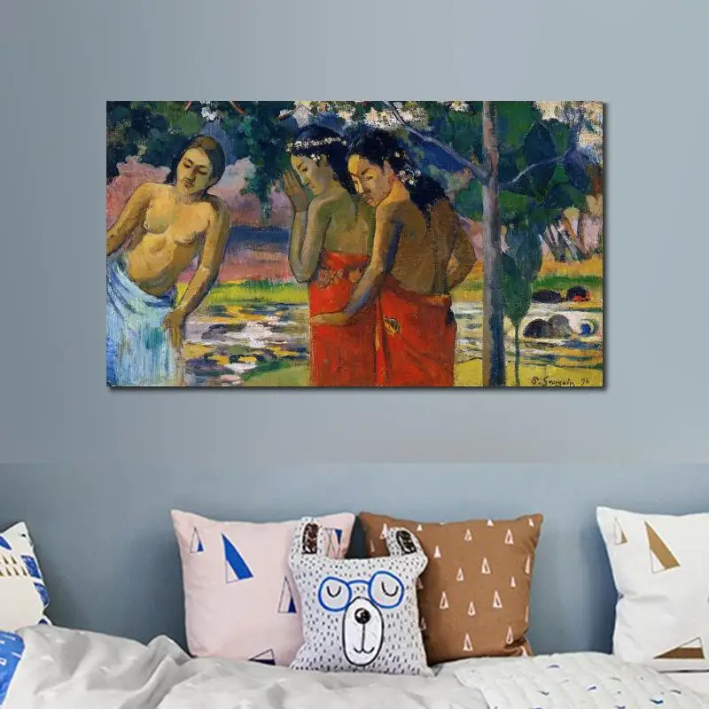 Картина на холсте три таитянские женщины пол гаугин картина маслом