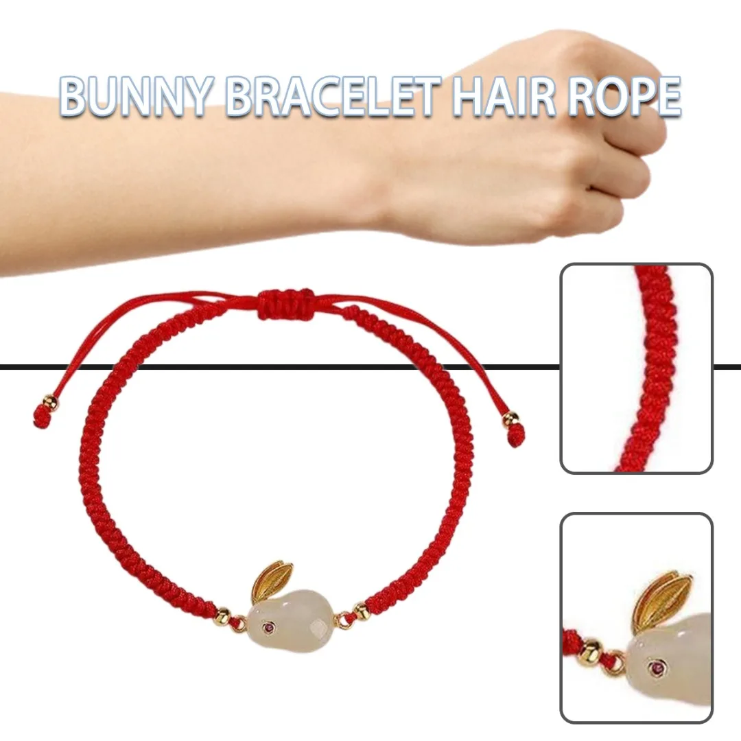 

2023 Jade Rabbit Bracelet Year Of Birth Red String New Year Lucky Jewelry Cute Pendant Bracelet Girl Jewelry Gifts