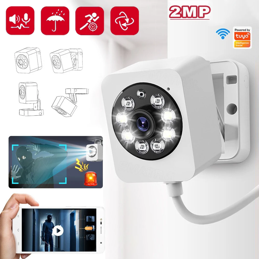 Tuya Mini Wifi iP Camera Indoor Night Vision Ai Human Tracking Digital Wireless CCTV Video Security Monitor Surveillance Camera