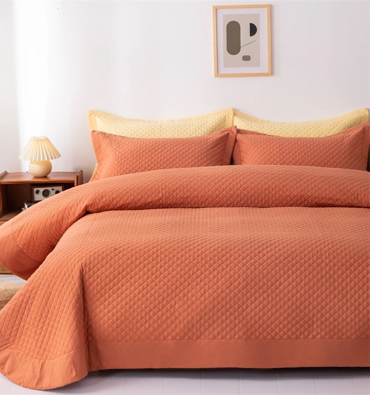 Хлопковое покрывало на кровать цельное стеганое из чистого хлопка новое с татами