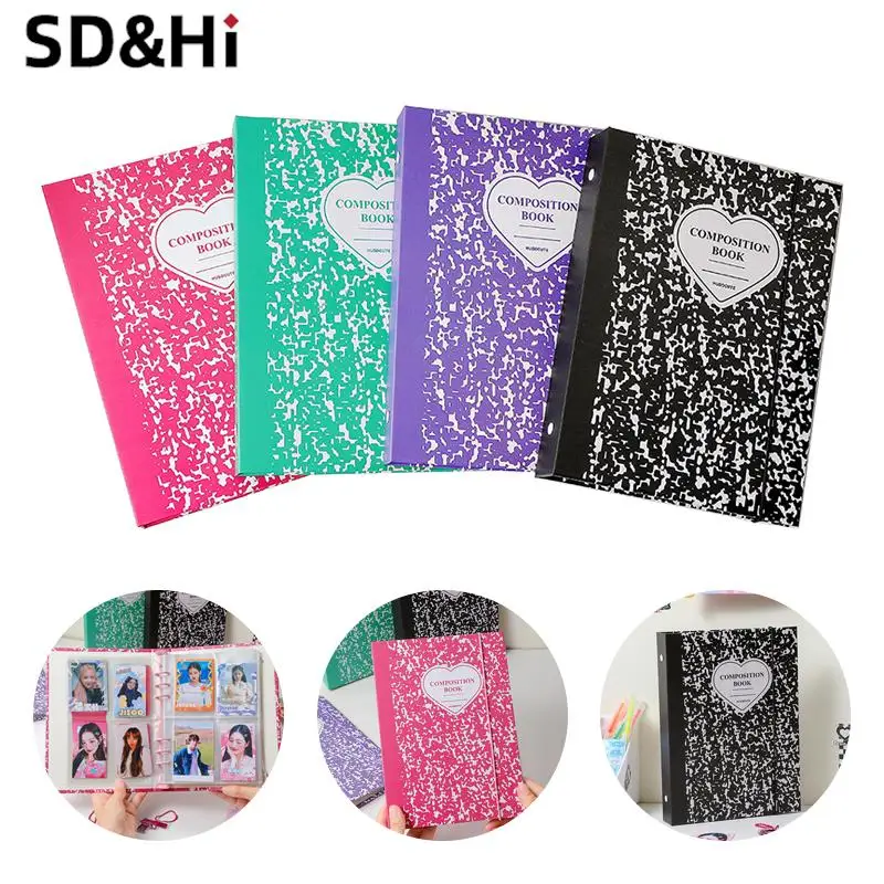

1pc A5 Binder Ring Cardboard Cover Composition Collection Book Journal Refills Loose Leaf Bandage Postcards Sticker