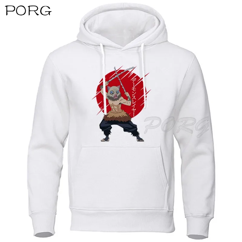 

Demon Slayer Anime Inosuke Print Hoodies Men Hip Hop Casual Streetwear Fashion Funny Sweatshirts Anime Casual Hooded Mens