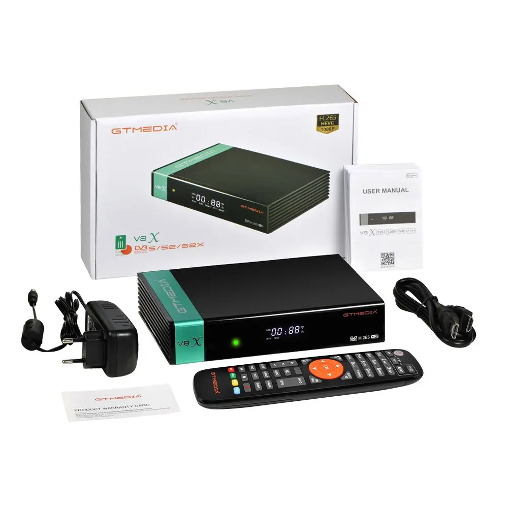 DVB S2X спутниковый ТВ приемник GTmedia V8X Поддержка Авто ролл PowerVu RJ45 встроенный WIFI Cline