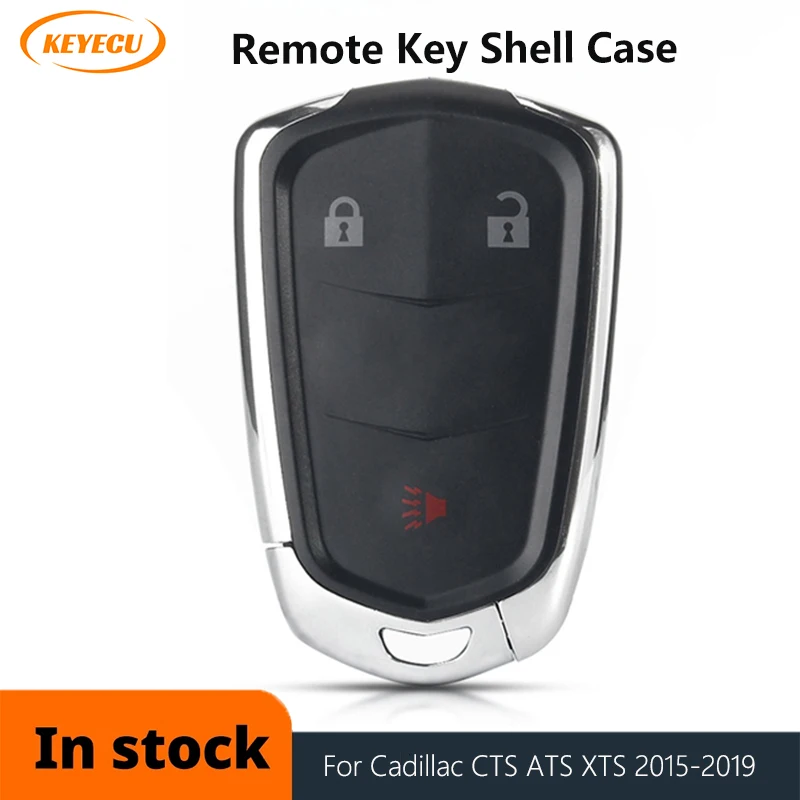 

KEYECU 3 Buttons Smart Remote Car Key Shell For Cadillac SRX CTS ATS XTS Escalade ESV Keyless Case FOB Replacement HYQ2AB HYQ2EB