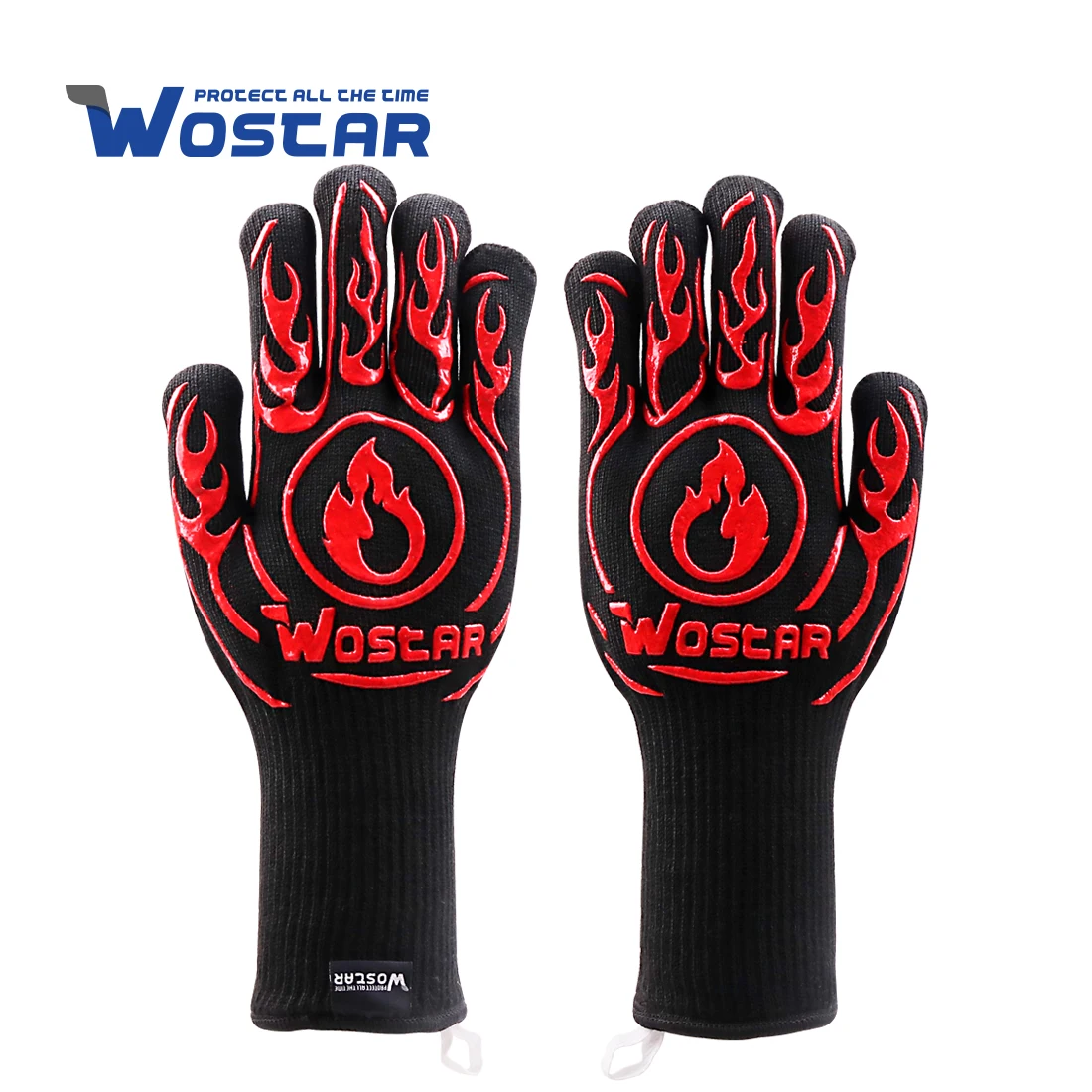 

BBQ Gloves Microwave Oven Grill Gloves Wostar 800 Degree Heat Resistance Fireproof Kitchen Dining Bakeware Barbecue Mitts