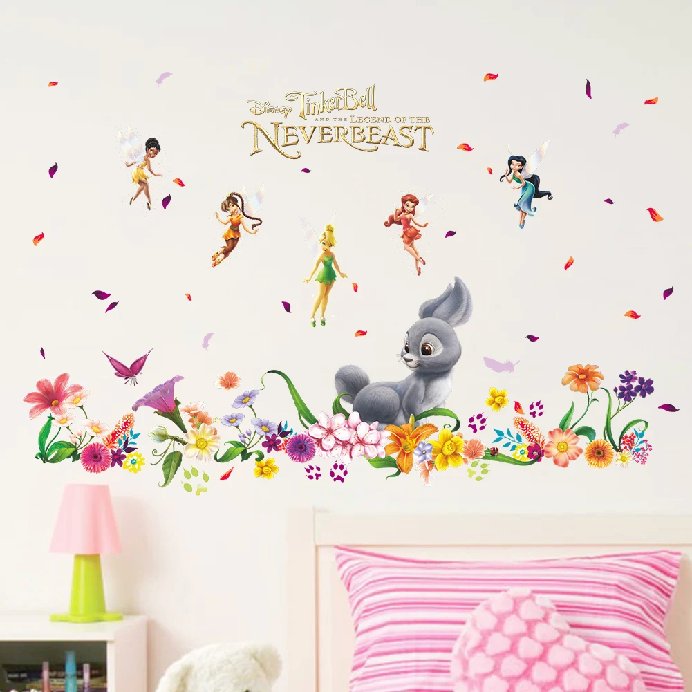 Cartoon Fairy Fairy Wall Stickers DIY Kids Girls Room Home Decor Art Background Decals Decorative Cute Elf Stickers 