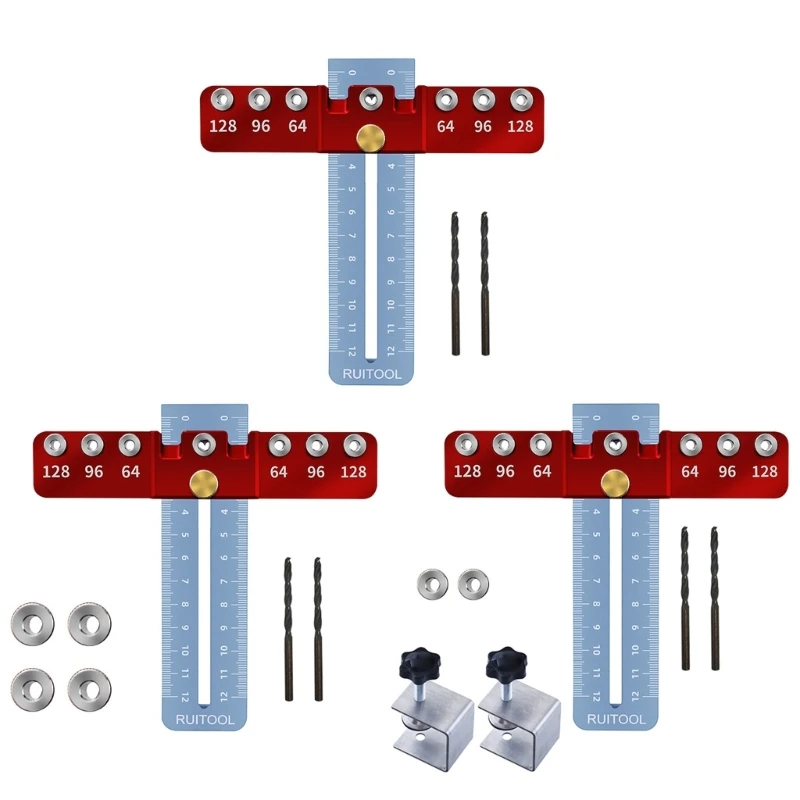 

Adjustable Locator Drill Template Guide Wood Drilling Dowelling Guide Dropship
