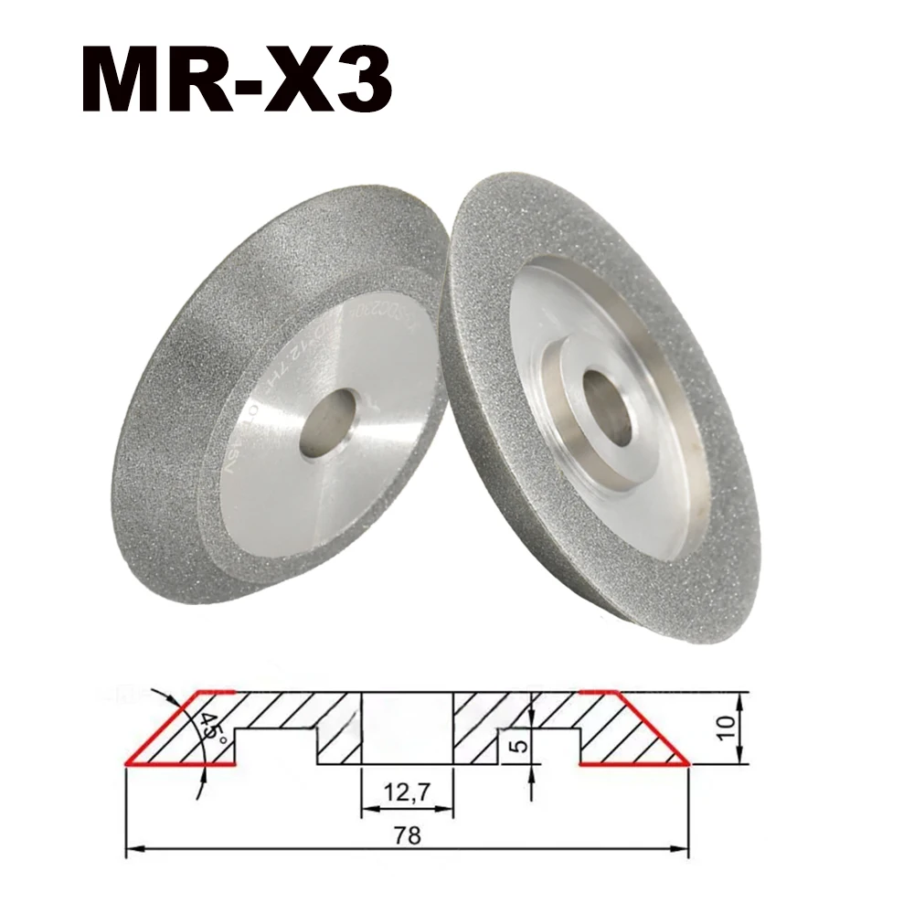 

Диск CBN и алмазный шлифовальный круг 78 мм для Z13-2, 13A/D 13B 13Q 20G Точилка для сверл, зернистость 230 для твердосплавных вольфрамовых инструментов из быстрорежущей стали