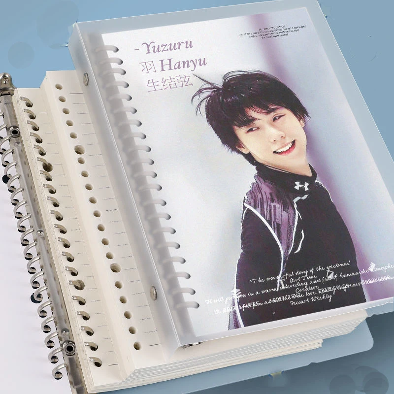 

Забавный свободный дневник Hanyu с листьями для косплея, учетная запись, блокнот, ручная работа, фигурка, канцелярские принадлежности, охватывающий блокнот со звездами юзуру