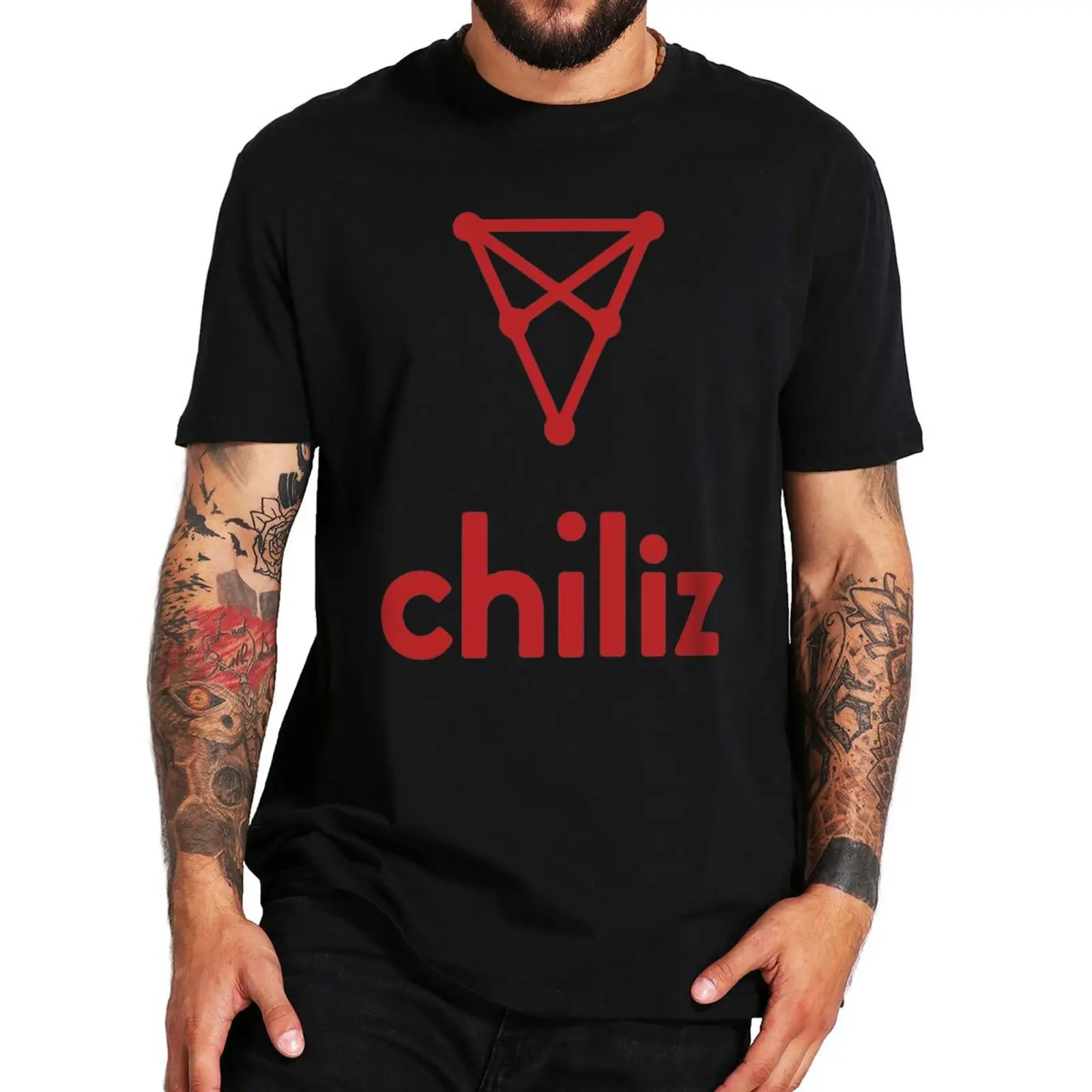 

Chiliz Crypto T-shirt CHZ Cryptocurrency Token Fans Essential Men's Clothing Casual 100% Cotton Premium Soft T Shir EU Size
