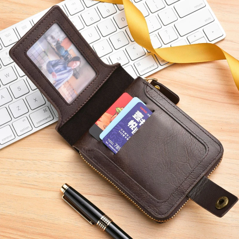 

Men's Small Wallet Vintage Short Purse Men Hasp Zipper Clutch Solid Porte Feuille Hommes Porte Monnaie Pu Leather Homme 2023 New