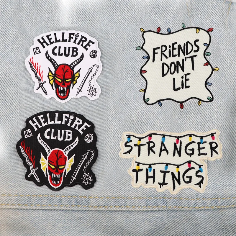 

Stranger Things Movie Ironing Patch Embroidery Fusible Patches on Clothes Anime DIY Sewing Clothing Bag Decration Sticker Gifts