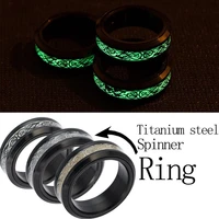 european and american mens turning luminous dragon pattern ring decompression turning ring jewelry high end jewelry wholesale