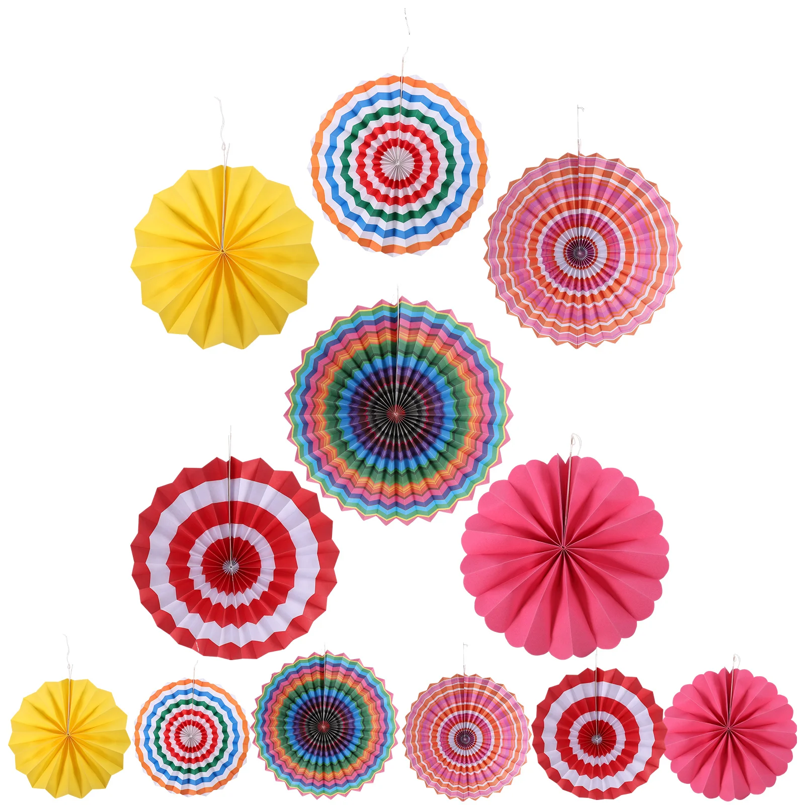 

12 Pcs Paper Fans Wedding Venue Setting Props Decorations Crafts Festive Decorative Party