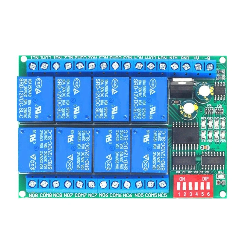 

12V 8 Channel RS485 Relay Serial Remote Control Switch PLC Control Board