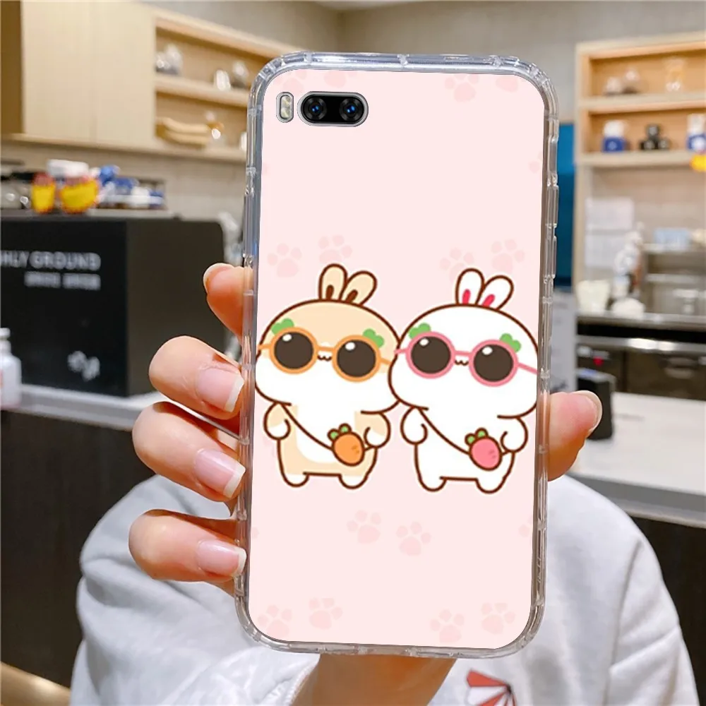 Фото Lovely T-Tuji Bunny Phone Case For Huawei Mate P10 P20 P30 P40 P50 Smart Z Honor 50 60 70 Pro Lite Transparent Case №3