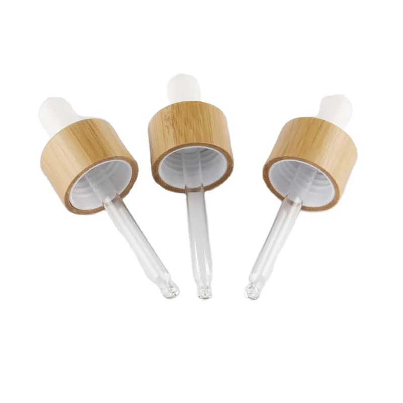 Free Shipping! 10/15 Pcs Eco-friendly Bamboo Dropper Lids For 18/20mm Diameter Glass Plastic Oil Bottle Cosmetics Accessories