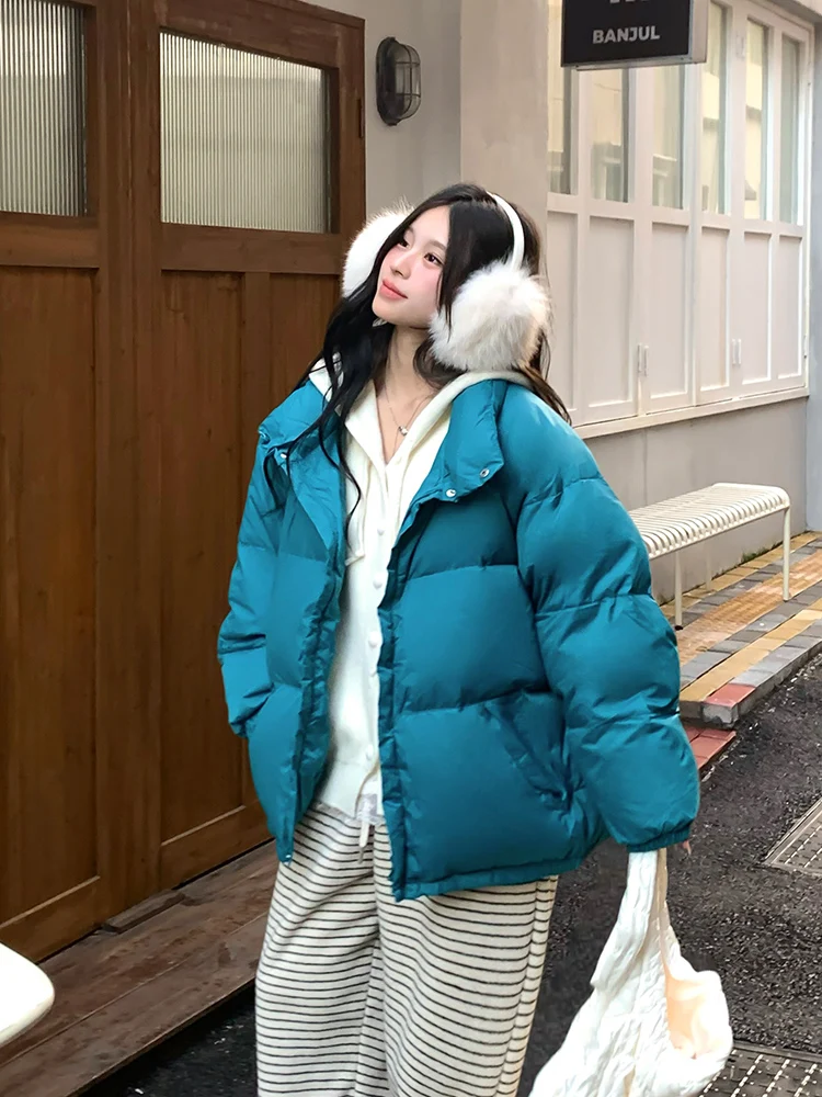 Adan White Lake Blue Bread Пуховик 2024 зимняя свободная толстая теплая 90 белая утиная пуховая