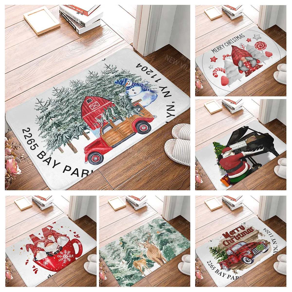 Рождественская серия нескользящий коврик для душа ковер ванной душевой Домашний
