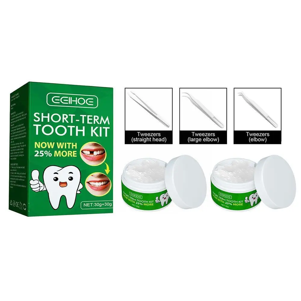 

Resin Temporary Missing Tooth Kit Repair Granules Teeth Missing Teeth False False Moldable Moldable Gaps Filling Broken Too K2z6