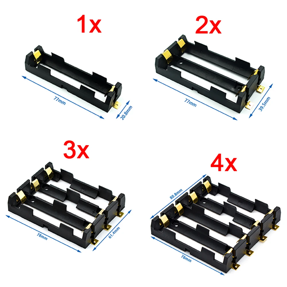 

1x2x3x4 18650 Holder With Bronze Pins SMT SMD Integrated Battery Box 18650 Smt Battery Holder