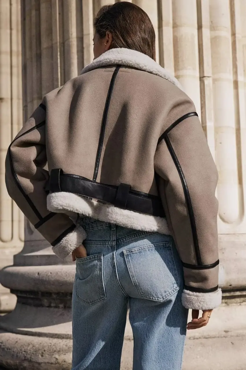 Новая осенне-зимняя модная меховая утепленная короткая куртка для женщин