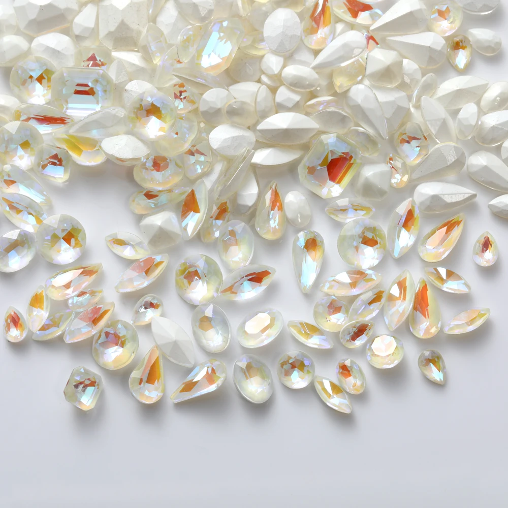 Круглые стеклянные стразы в форме капли 20 шт. подвески для ногтей драгоценные