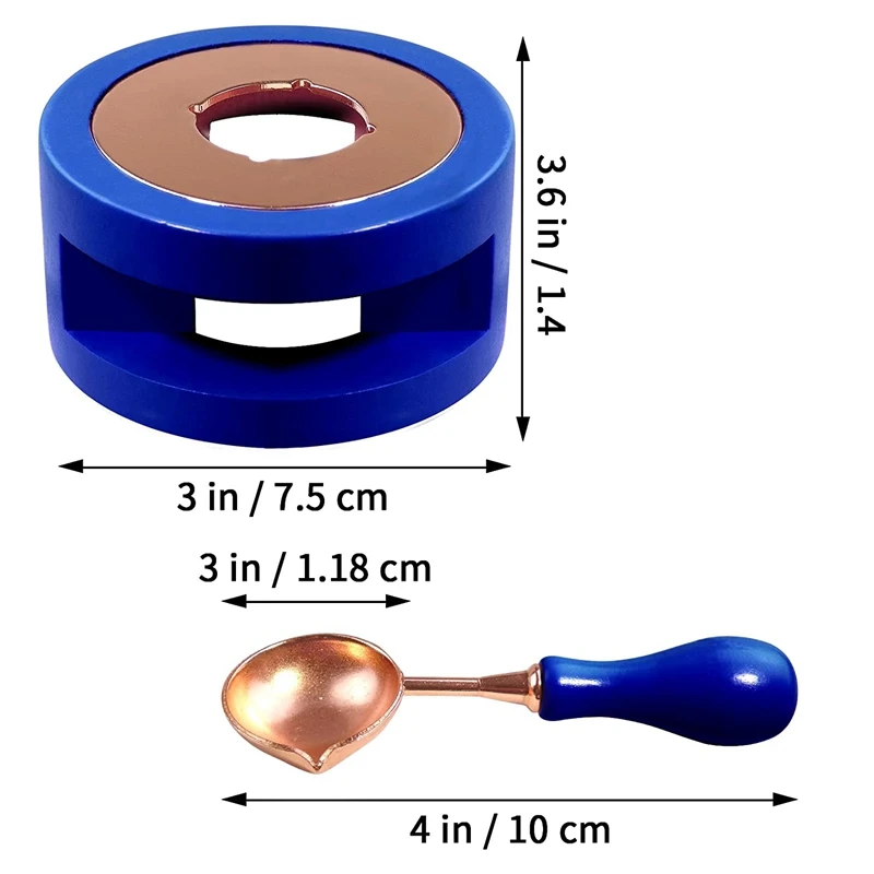 

Wax Seal Kit Wax Seal Warmer Wax Seal Stamp Wax Seal Spoon Wax Seal Stamp Kit Wax Seal Furnace With Melting Spoon (Blue)