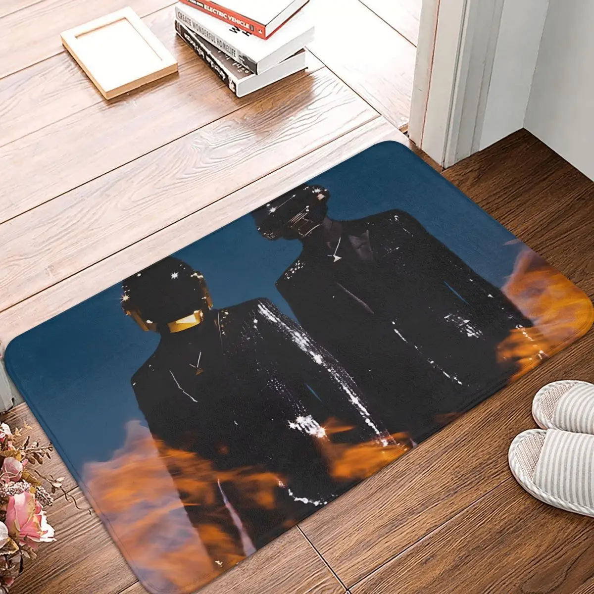 

Daft Punk Helmet Kitchen Non-Slip Carpet Flame Bedroom Mat Entrance Door Doormat Home Decoration Rug